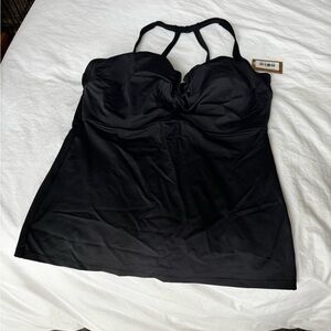 Black Strappy Tankini Top
